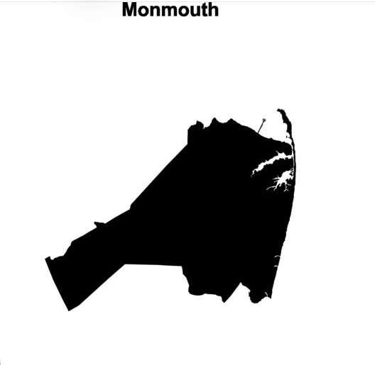 shaded map of monmouth county new jersey