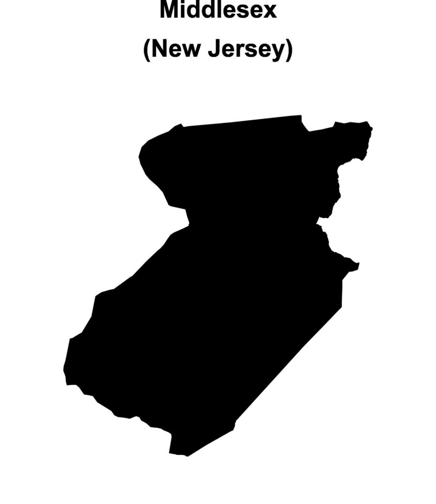shaded map of middlesex county new jersey