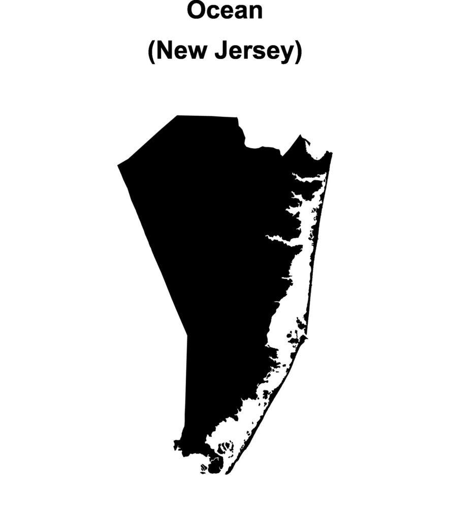 shaded map of ocean county new jersey