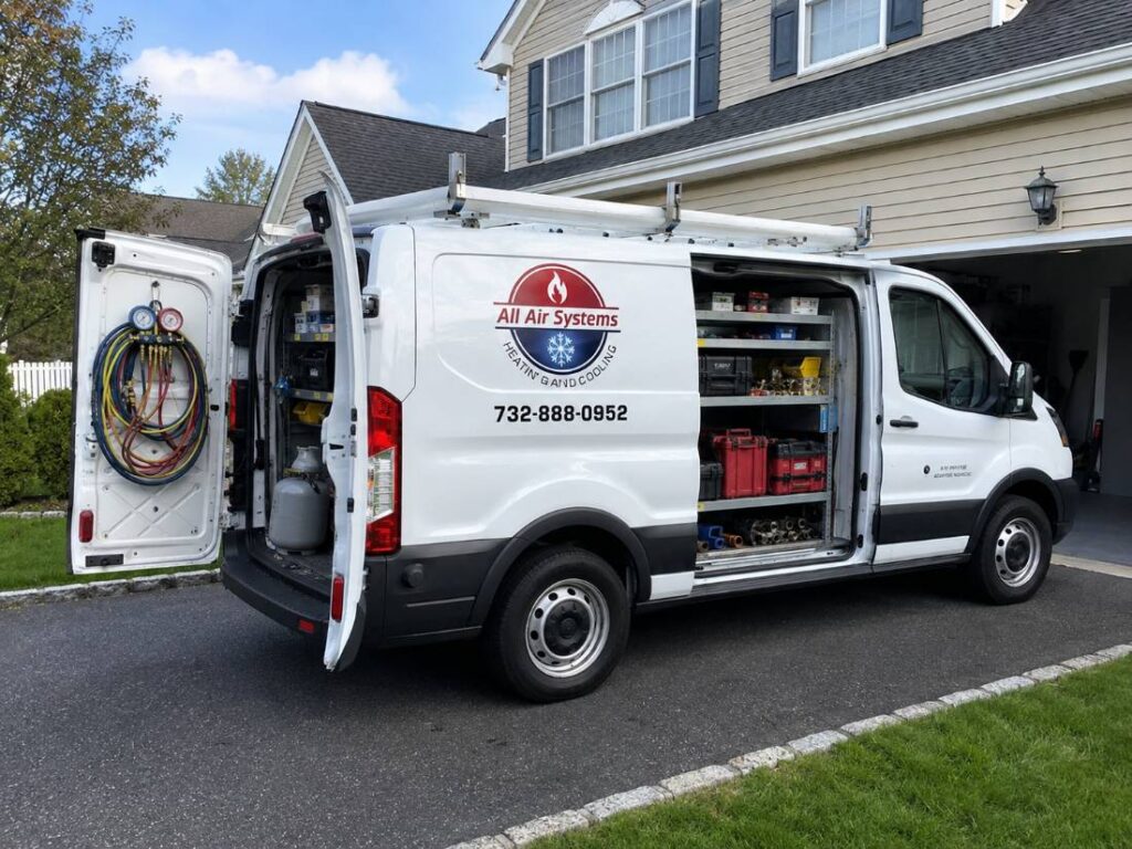 All Air Systems branded service van used for emergency HVAC calls in NJ